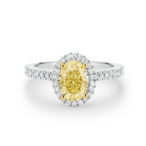 canary yellow oval diamond ring