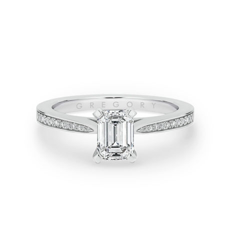 Emerald Cut Diamond Band Engagement Ring - Gregory Jewellers