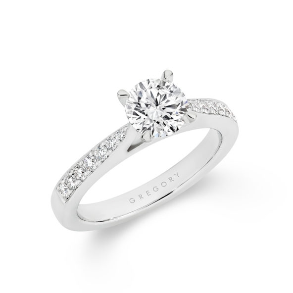 Round Brilliant Diamond Band Engagement Ring - Gregory Jewellers