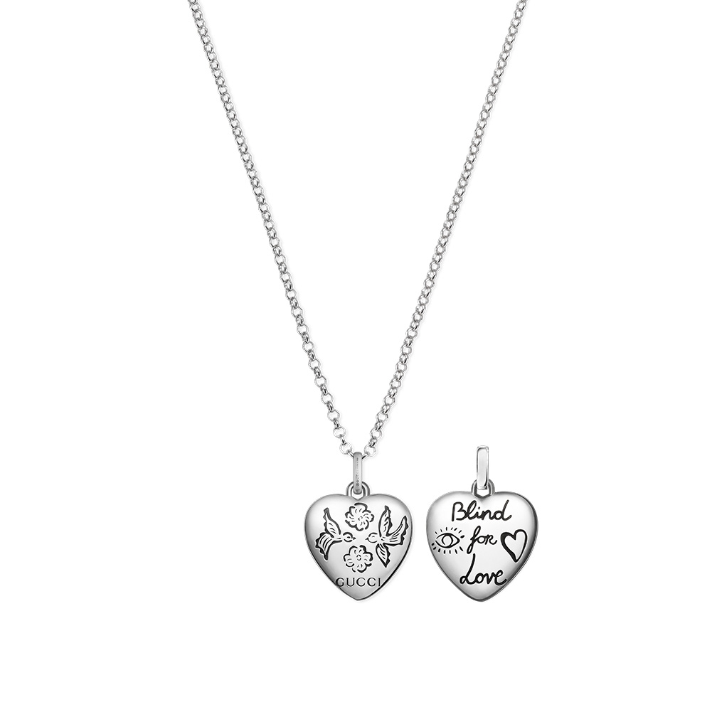 gucci silver heart necklace