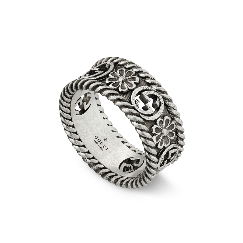 Gucci Interlocking G Flower Silver Ring Gregory Jewellers