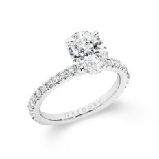 Oval Shape Diamond Band Engagement Ring - Gregory Jewellers