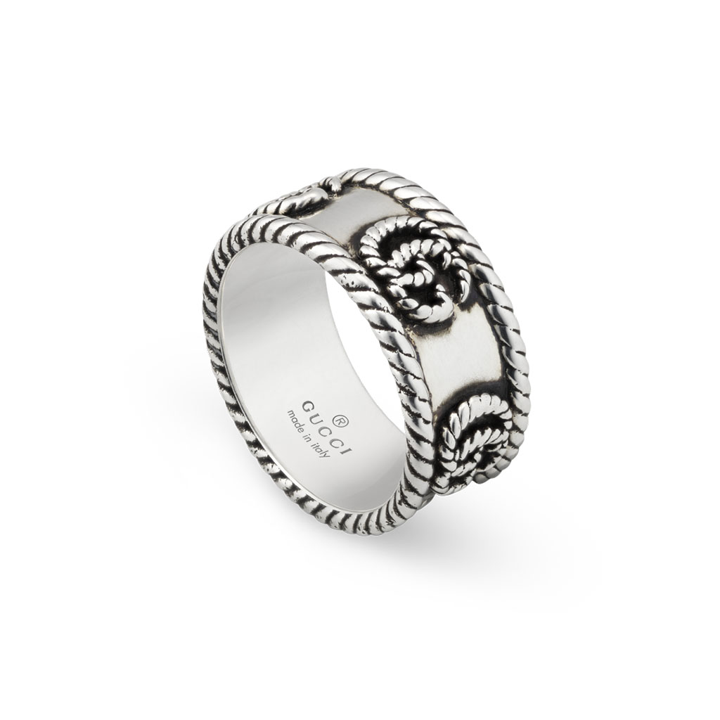 Gucci Double G Ring in Aged Silver - Gregory Jewellers