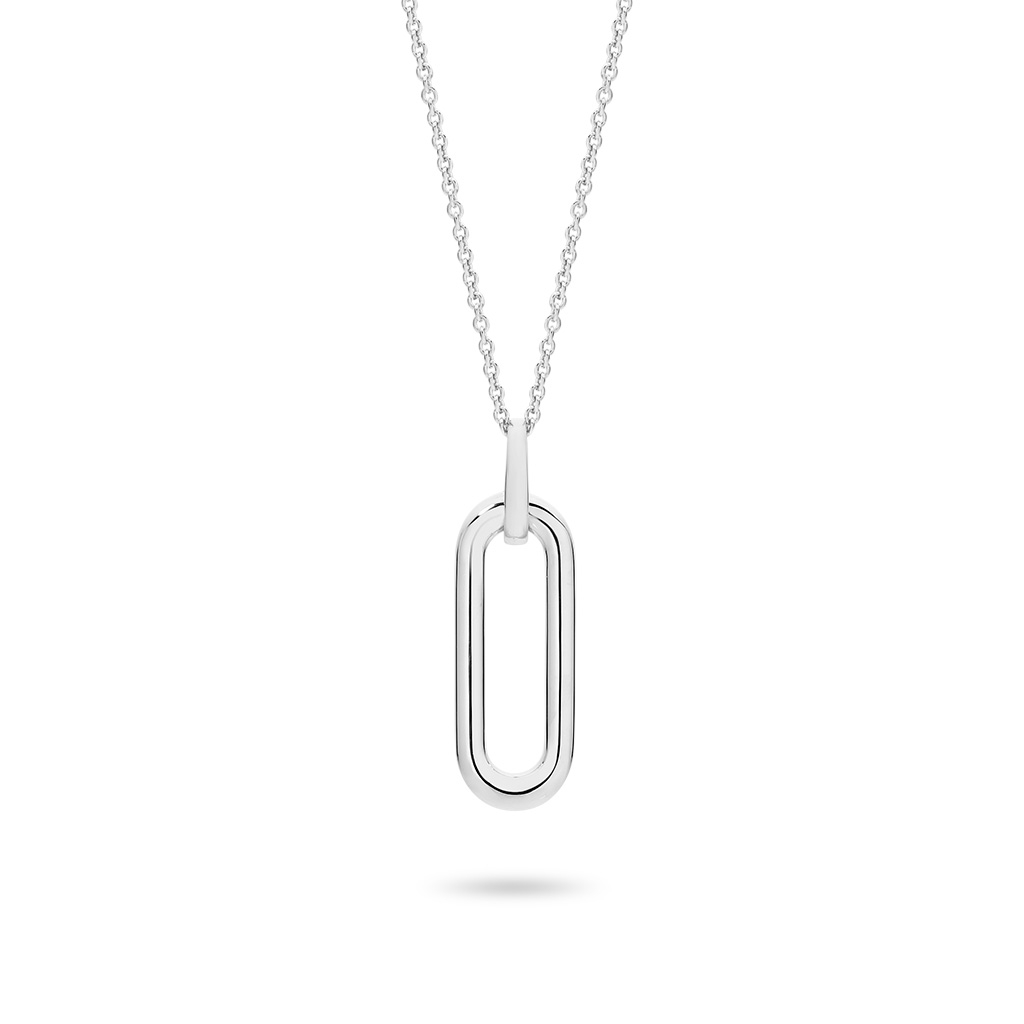 Oval Link Plain Gold Drop Pendant