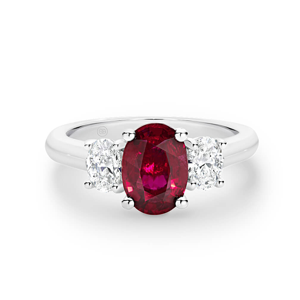 Oval Ruby and Diamond Trilogy Ring - Gregory Jewellers