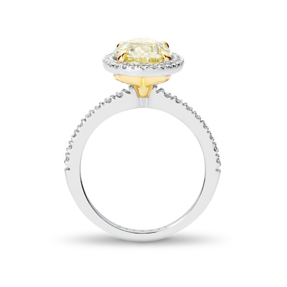 Oval Yellow Halo Diamond Engagement Ring - Gregory Jewellers