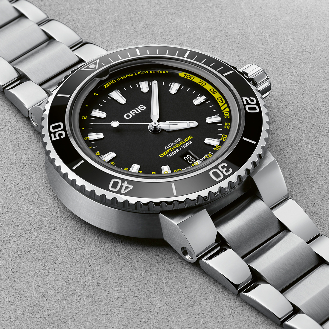 ORIS Aquis Depth Gauge Automatic Black Dial 46mm Bracelet