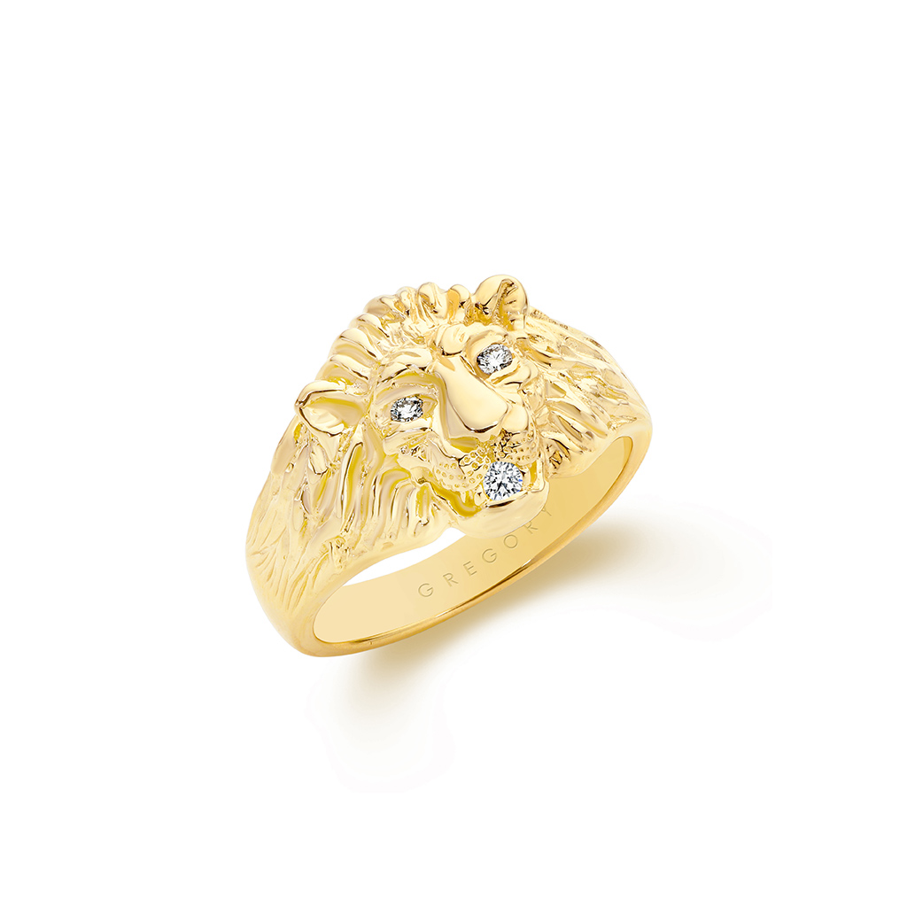 10k gold deals lion head ring