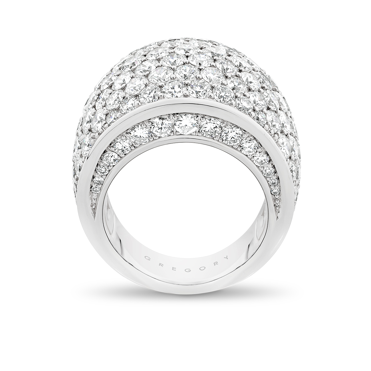 Pave diamond on sale dome ring