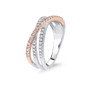 Pink & White Diamond Blush Aida Dress Ring BPD-RDSTB0201