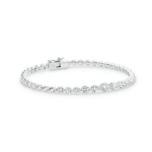 Cubic Zirconia Silver Graduated Tennis Valerie Bracelet - LR-B5