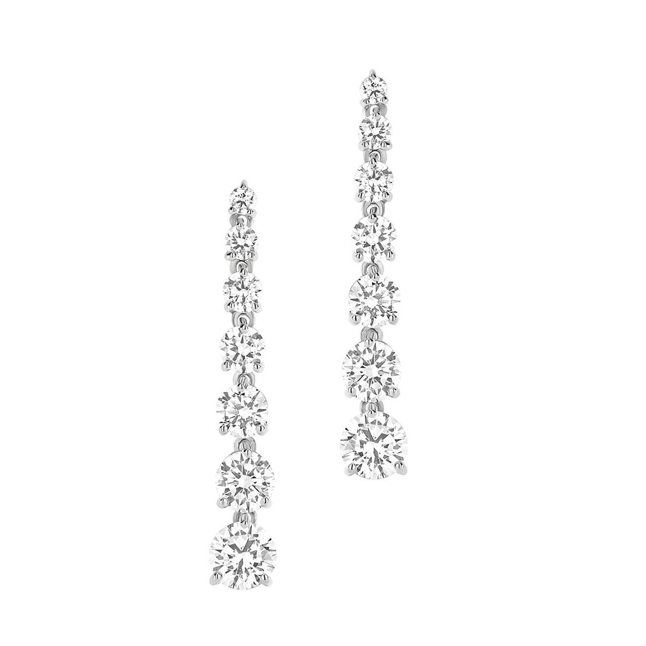 Cubic Zirconia Silver Round Graduated Liliana Earrings