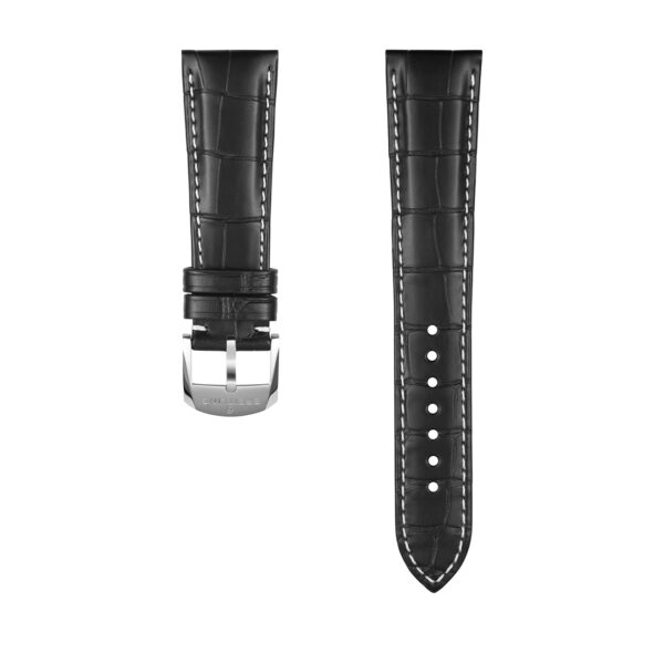 Breitling Black Alligator Leather Watch Strap 22mm. Model # 1055P