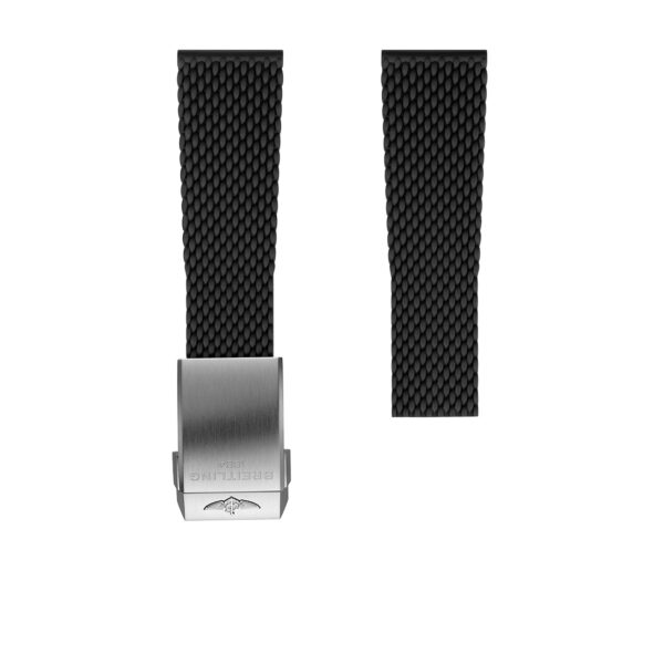 Breitling Black Mesh Rubber Watch Strap 20mm - 256s