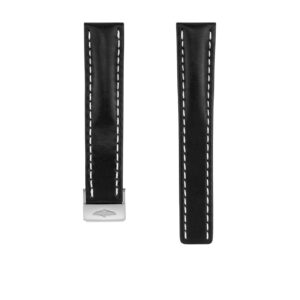 Breitling Black Novo Nappa Calfskin Leather Watch Strap 20mm - 429x