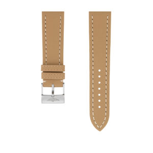 Breitling Beige Military Calfskin Leather Watch Strap 22mm - 522X