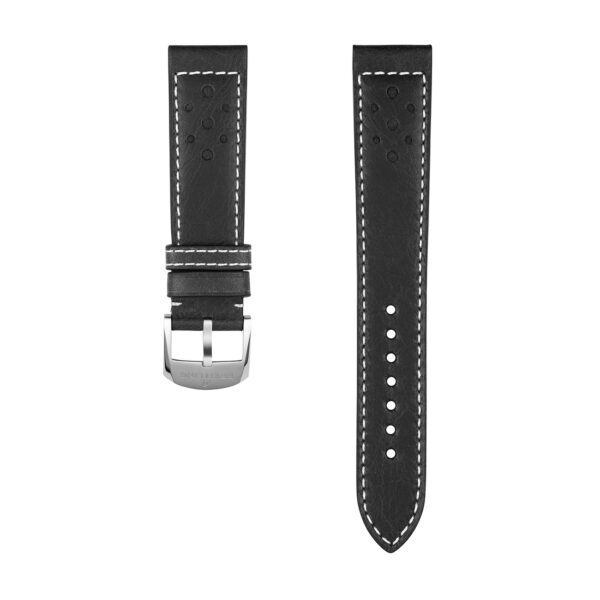 Breitling Black Racing-Themed Calfskin Leather Watch Strap 20mm | 639X