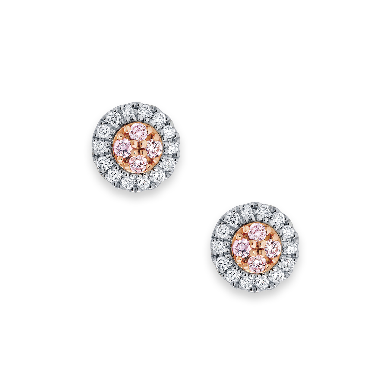 Pink &#038; White Diamond Blush Emma Earrings