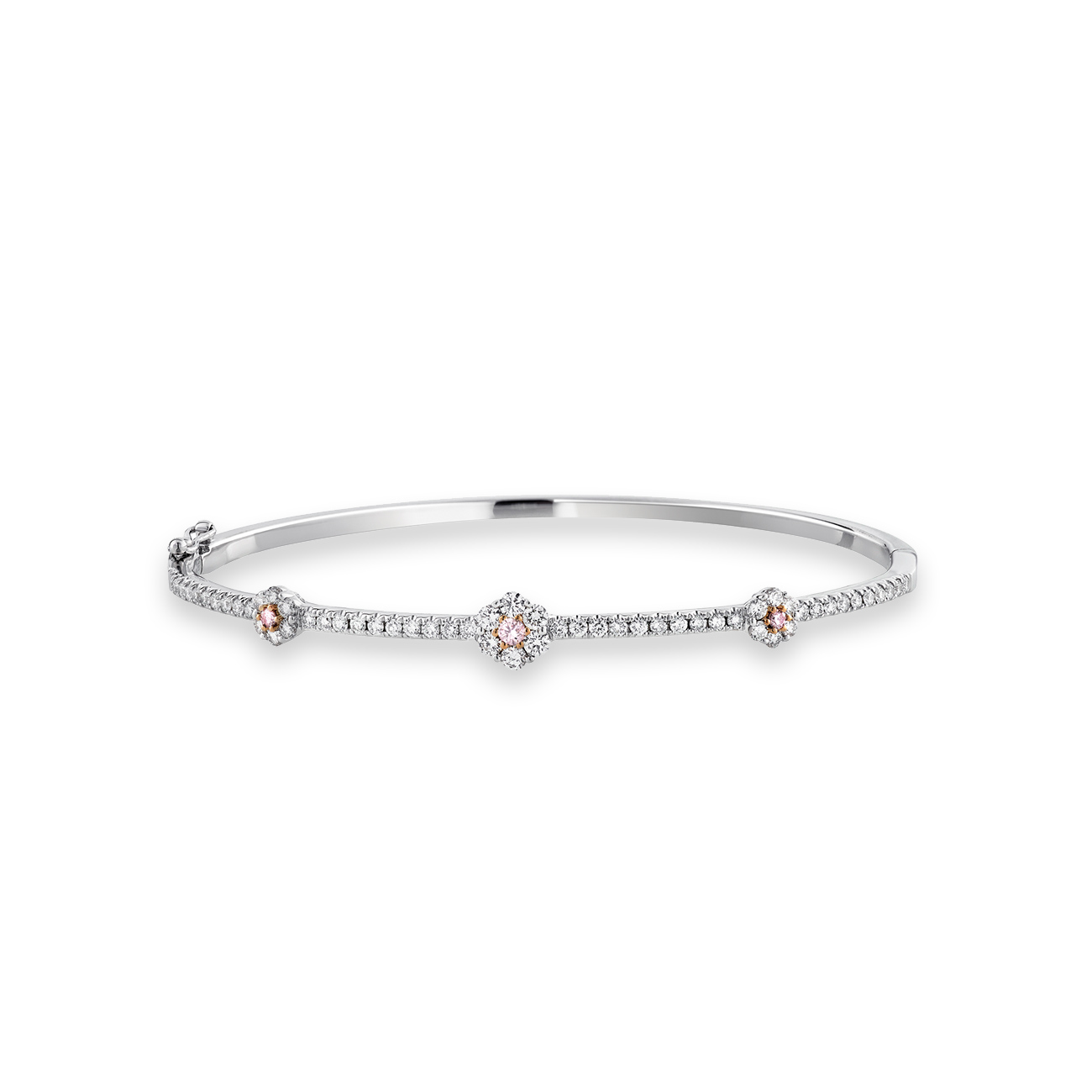 Pink &#038; White Diamond Flora Bangle