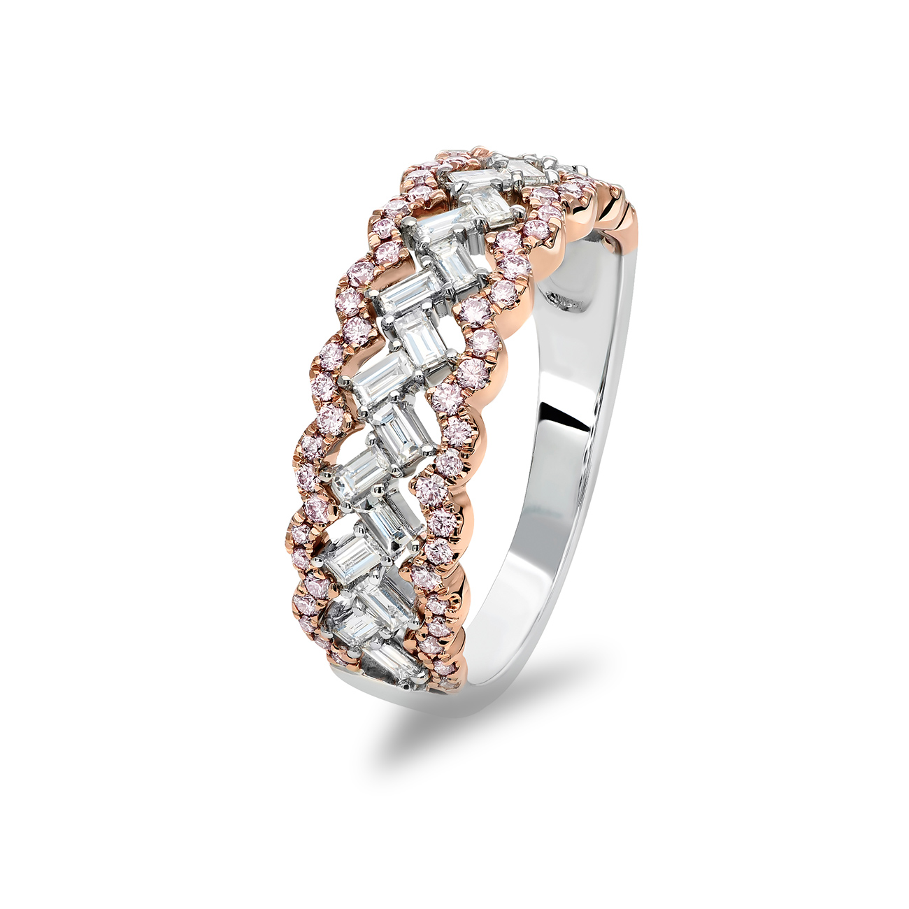 Pink &#038; White Diamond Aisley Ring