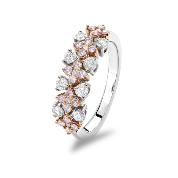 Kimberley White & Argyle Pink Diamond Lily Grace Ring PKW-RDNPB0124