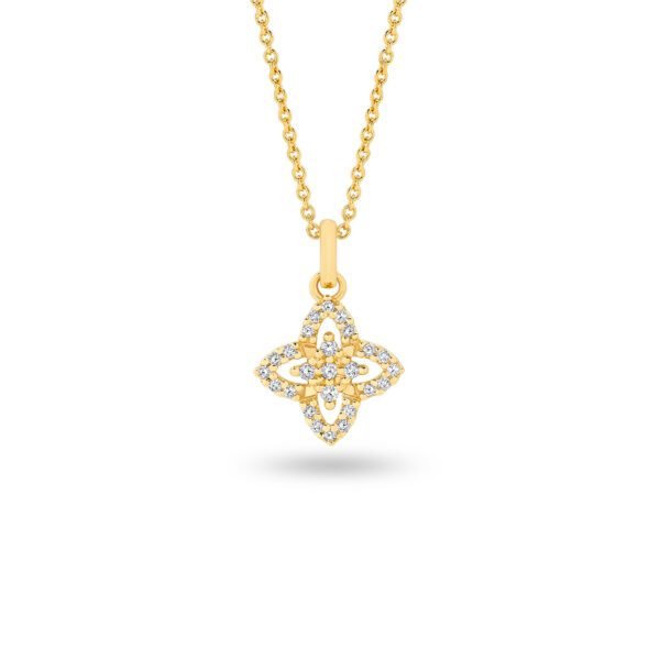 Diamond Clover Pendant in 18K Yellow Gold 234229-YG