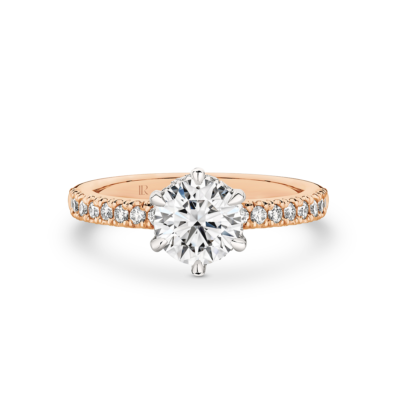 Destiny Round Brilliant Lab Diamond Hidden Halo Engagement Ring In 18K Rose Gold