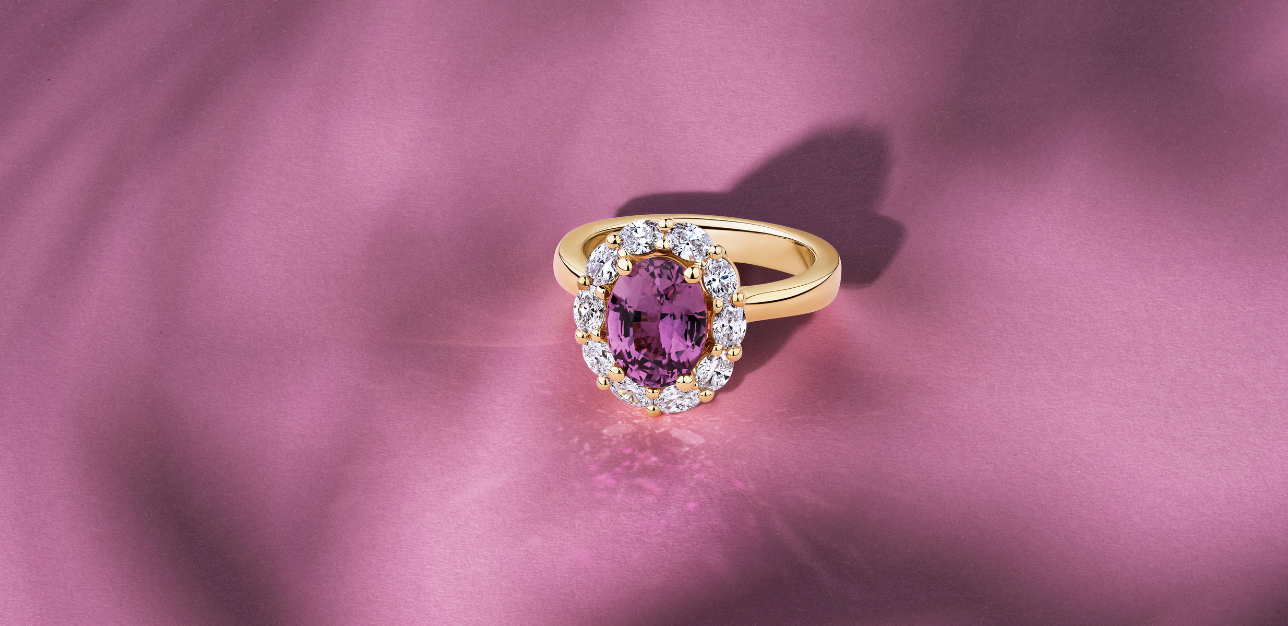 Gemstone Cocktail Ring Pink-purple