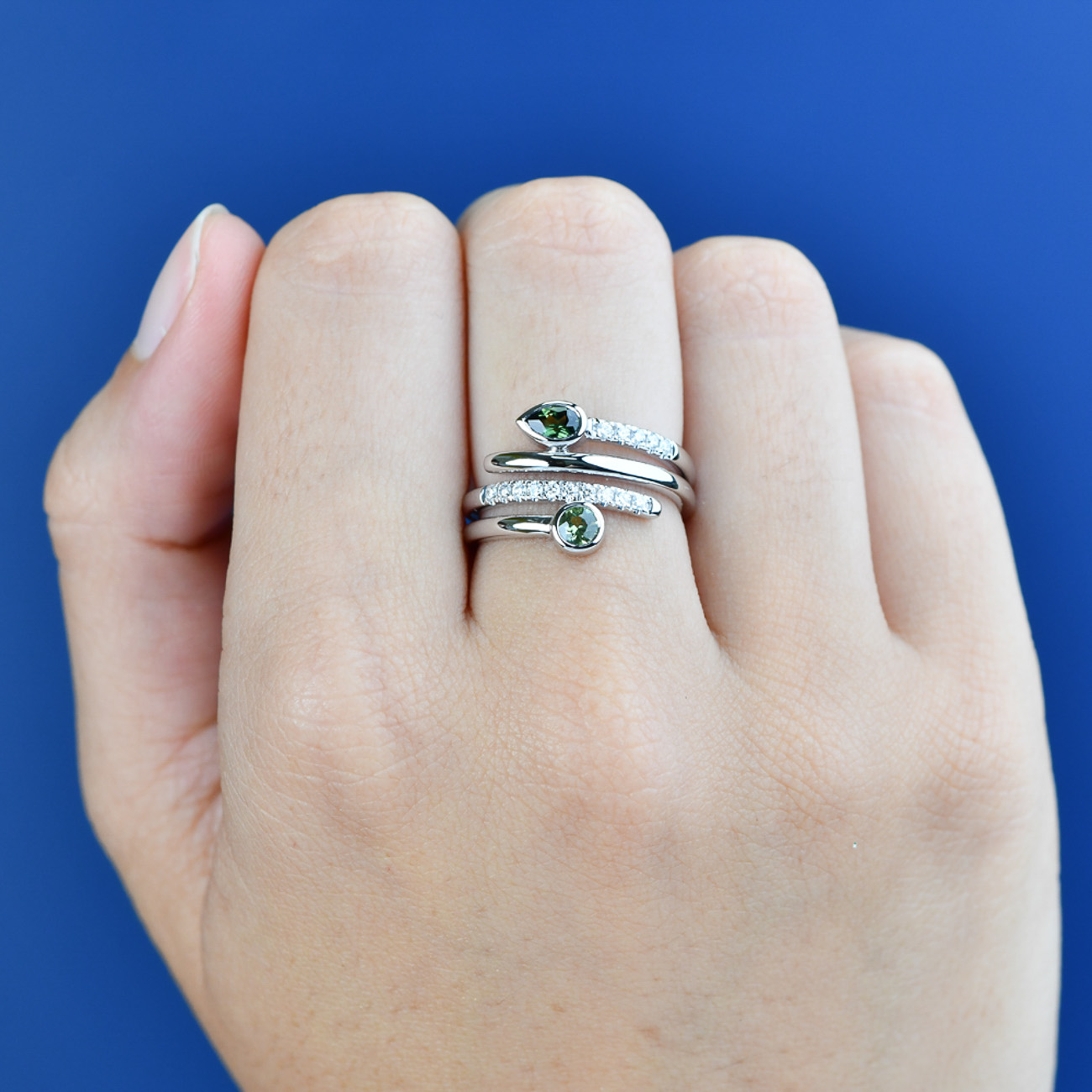 Green Australian Sapphire Natalie Ring