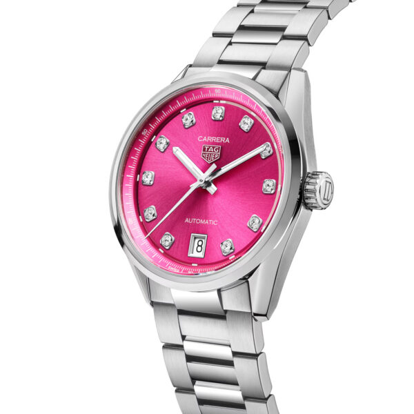 TAG Heuer Carrera Date 36mm Pink DIal with diamonds - WBN2318.BA0001