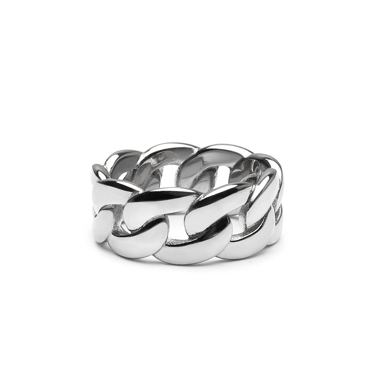 Nialaya Men&#8217;s Silver Chain Ring