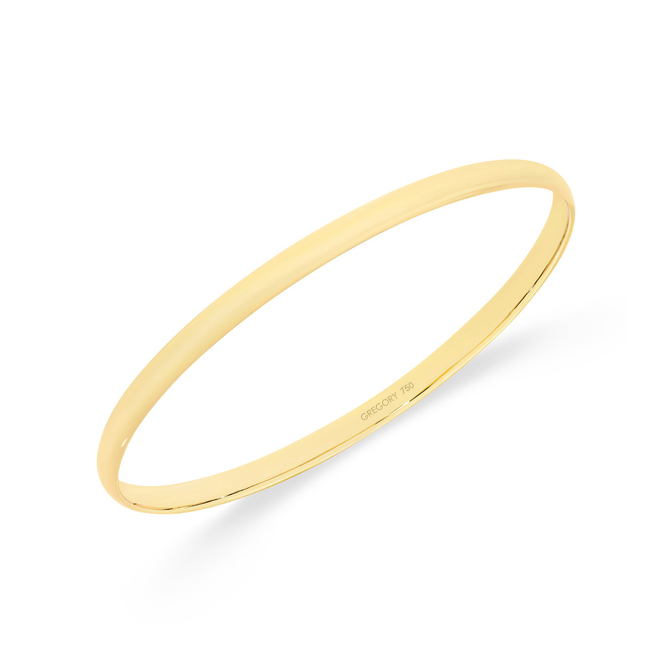 18K Yellow Gold Half Round Golf Bangle