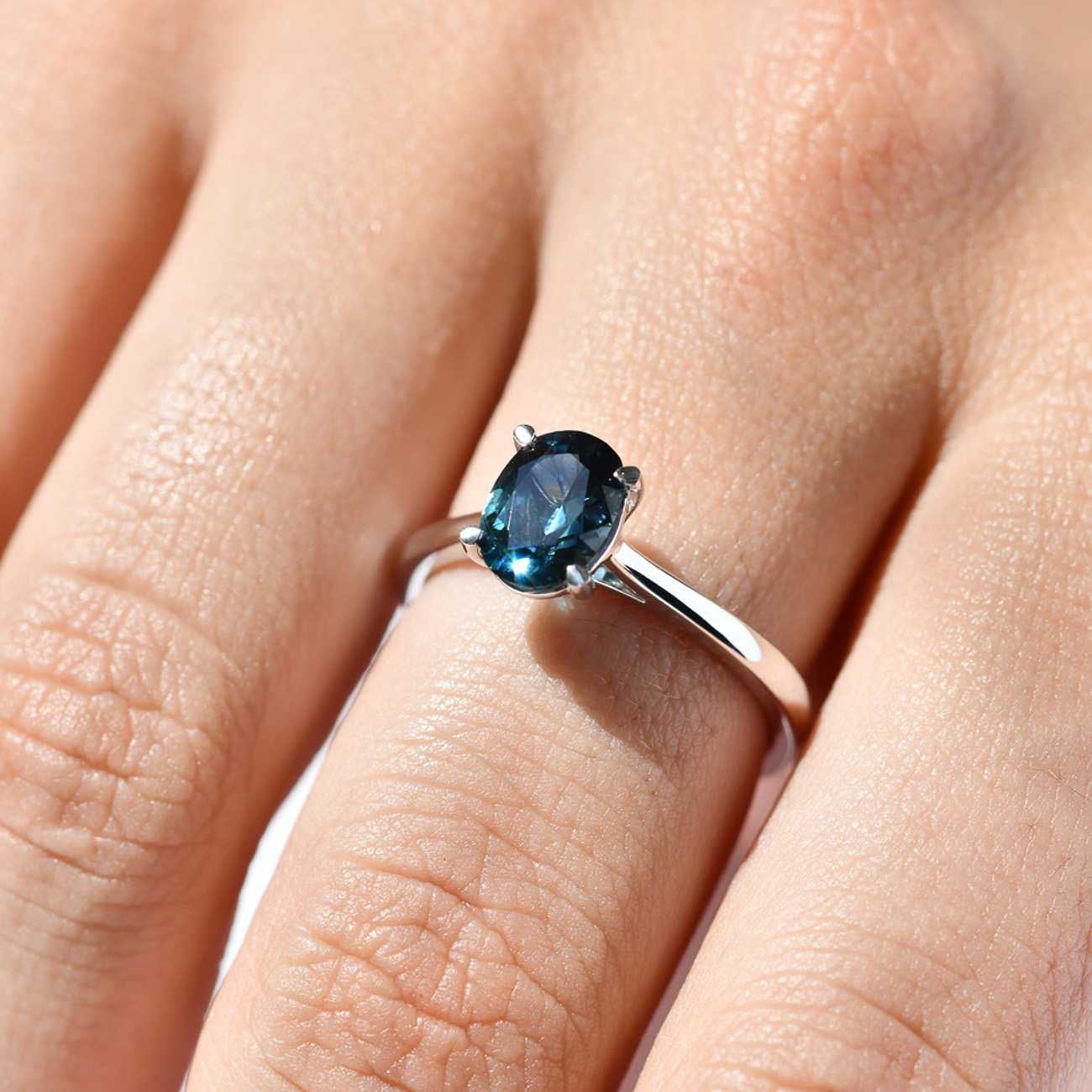 Teal Green Australian Sapphire Maira Ring