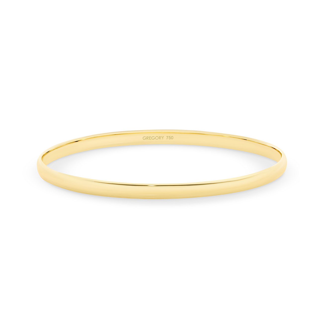 18K Yellow Gold Half Round Golf Bangle