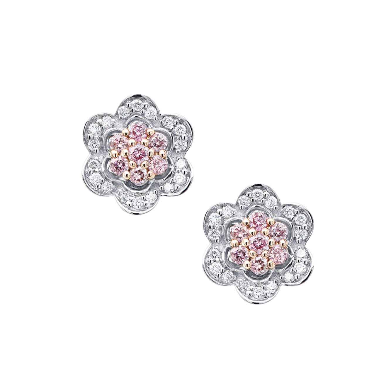 Pink &#038; White Diamond Florrie Earrings