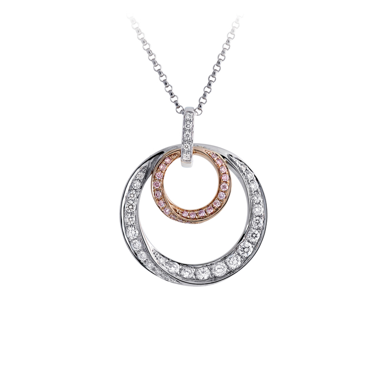 Pink &#038; White Diamond Talia Necklace