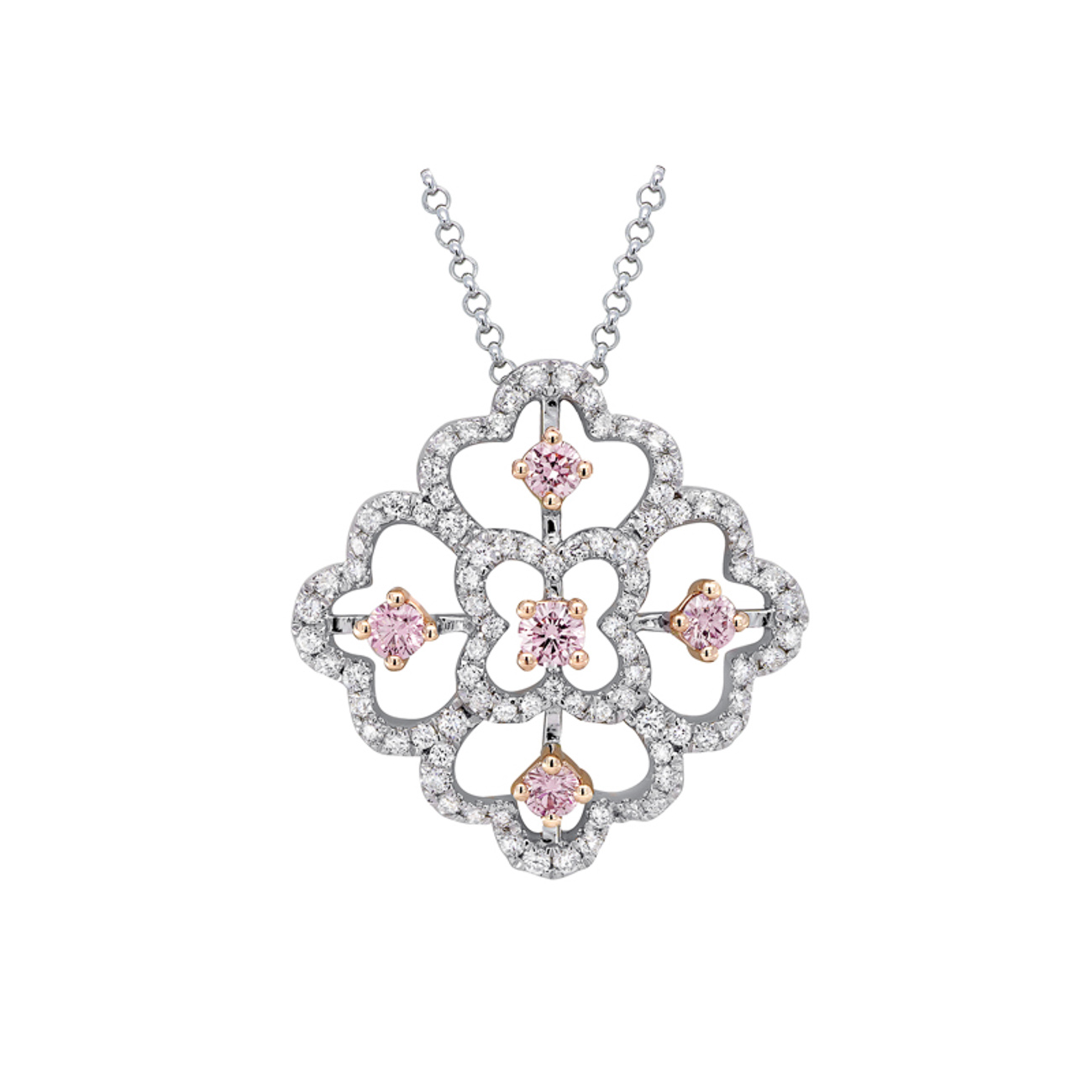 Pink &#038; White Diamond Gwynette Necklace