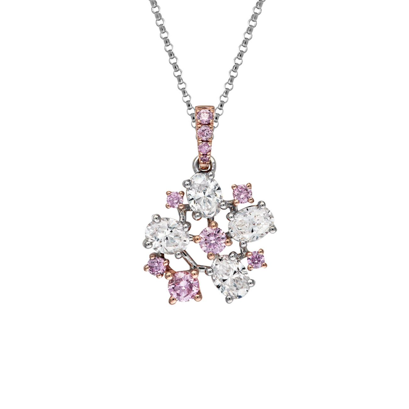 Pink &#038; White Diamond Brooklyn Necklace