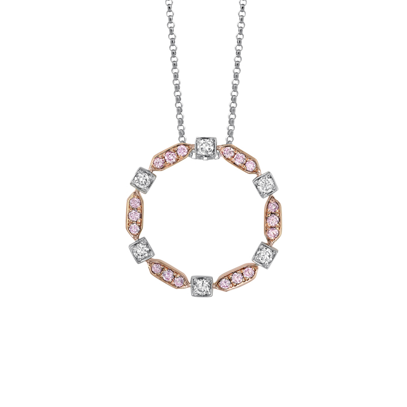 Pink &#038; White Diamond Orion Necklace