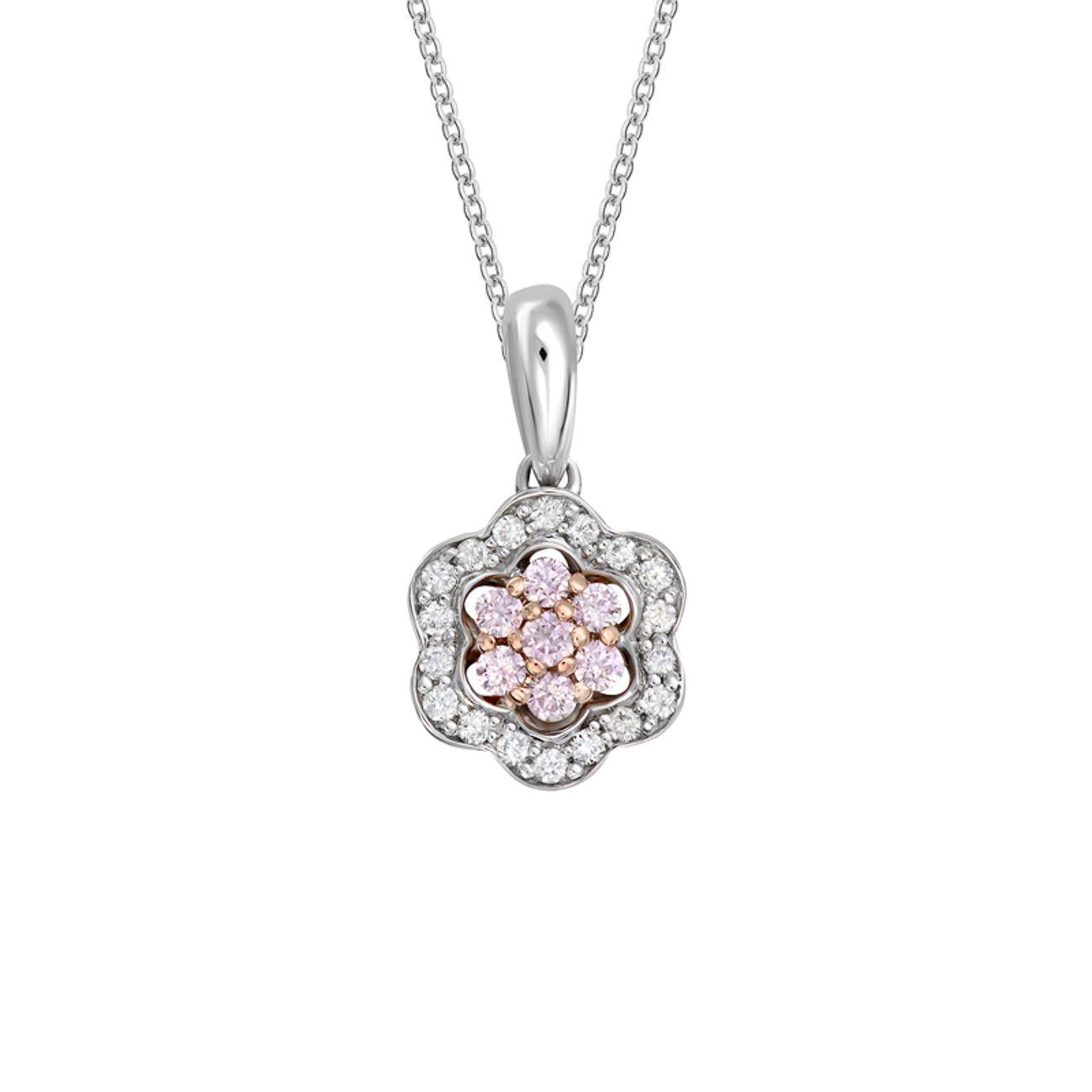 Pink &#038; White Diamond Florrie Necklace