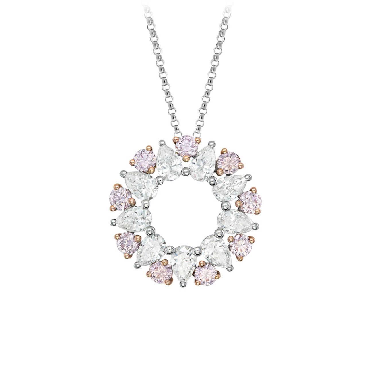 Pink &#038; White Diamond Fantasia Necklace