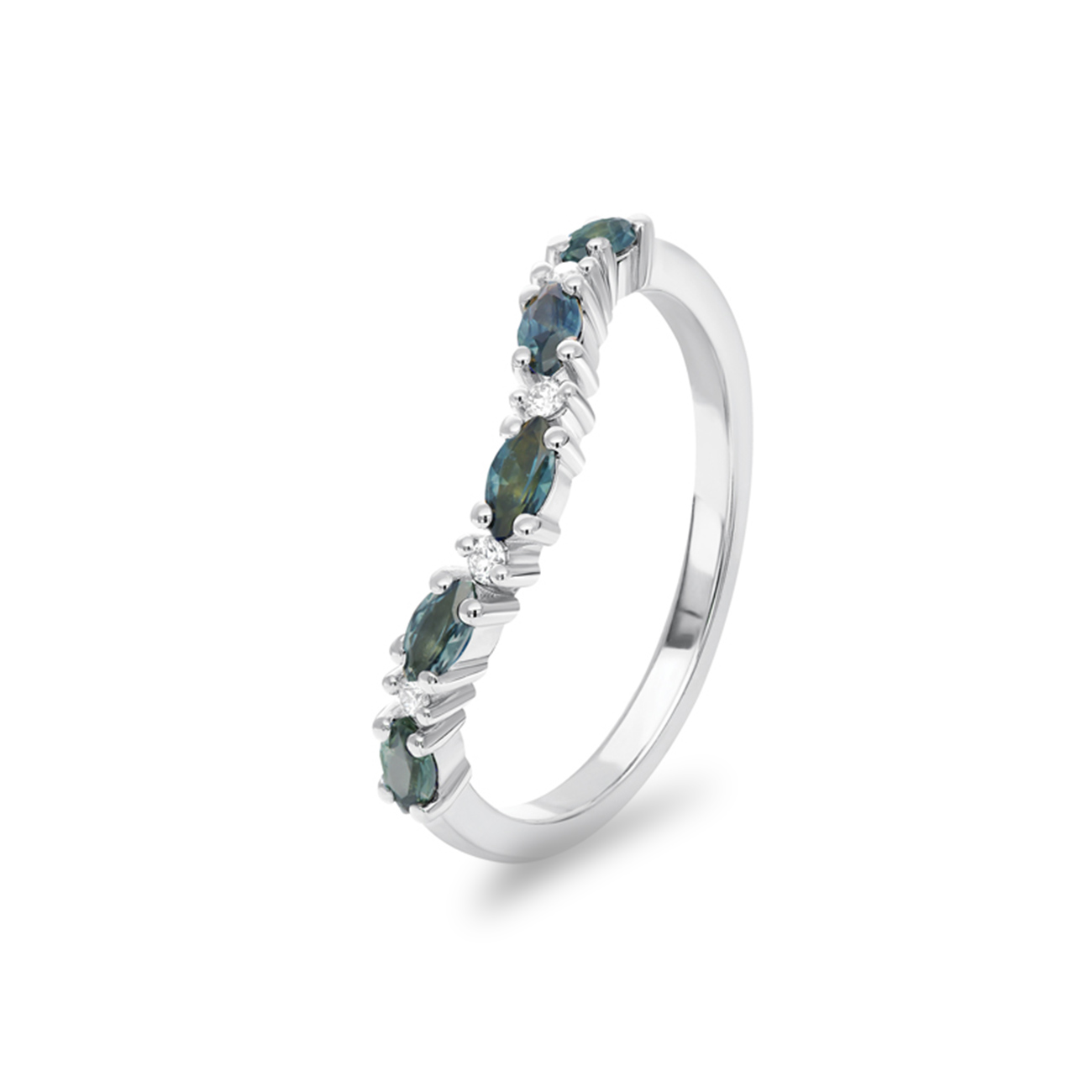 Teal Australian Sapphire Georgia Ring