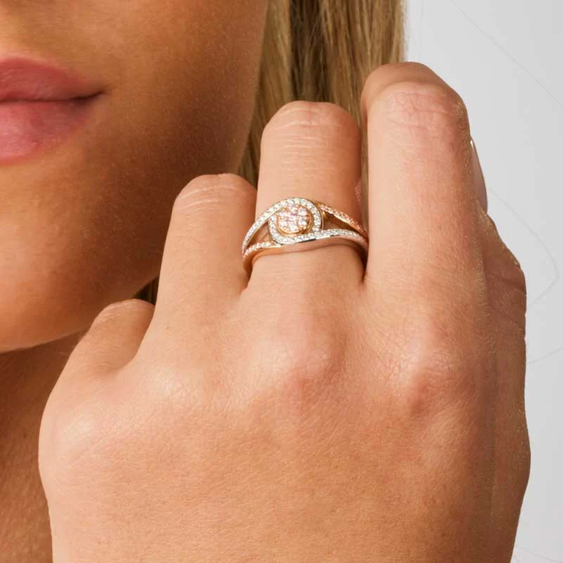 Pink &#038; White Diamond Blush Hayley Ring